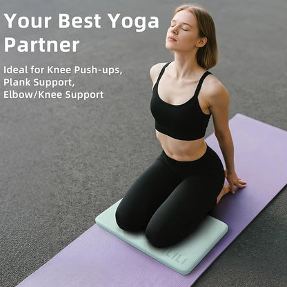 ILILI Yoga Knee Pad Foldable, TPE Soft Pad 24*17*0.5inch (Folding Size 17*12*1inch) for Knee Push-ups, Plank Support＆Elbow/Knee Support, Portable and Lightweight for Yoga Pilates, Fitness Exercise, Outdoor