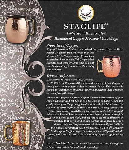 STAGLIFE Copper Water Bottles for Drinking Water for Men Women - Pure Copper Ayurvedic Water Bottle Drinking Jug - Vessel Dispenser with Ayurveda Benefits for Sports Fitness Yoga - 33 Ounces