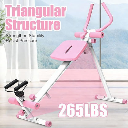 Ab Workout Machine Home Gym Equipment, 4 in 1 Multifunctional Ab Trainer with Rowing Roman Chair Leg Press, Core Strength Training Equipment for Home