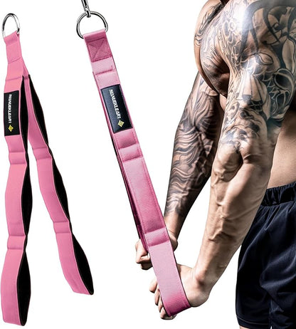 MANUEKLEAR Tricep Rope Cable Attachment Handles, Greater Range of Motion, Tricep Pull Down Rope for Push Downs, Crunches, Facepulls for Professional Gym