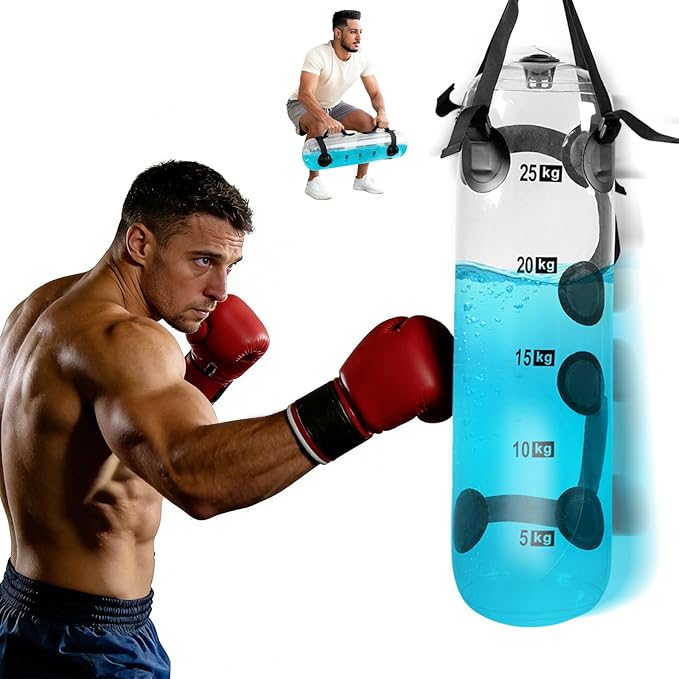 Water Weights Aqua Bag - Dual-Purpose Water Punching Bag, Sandbag Alternative for Strength Training, Portable Stability Fitness Equipment for Core and Balance Home Gym - 55 LBS