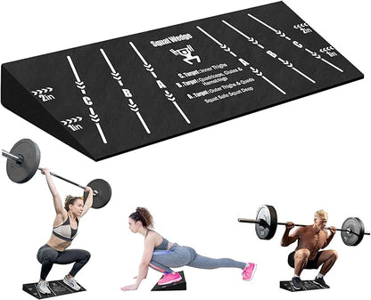 Squat Wedge Block One Piece: Heel Elevated Slant Board for Squats Weightliting Home Gym Squat Wedge
