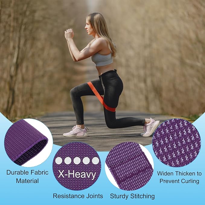 PATIKIL Fabric Resistance Bands, Elastic Exercise Bands for Women and Men, Booty Legs Workout Bands for Fitness Pilates