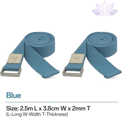 Yoga Straps 1.8M or 2.5M, Durable Cotton Yoga Straps for Stretching, Adjustable Yoga Belt Strap for Yoga, Dance, Gym Workouts
