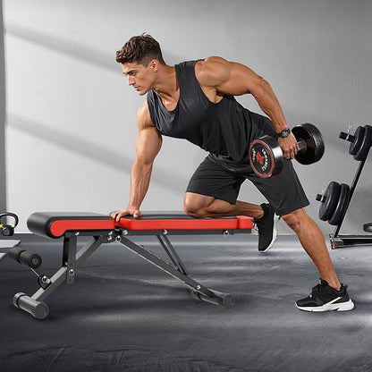 VEVOR Weight Bench, 800lbs/660lbs Adjustable Weight Bench Press for Full Body Workout, Exercise Sit-up Bench for Home Gym Strength Training, Multiple Functions, Fast Adjustment