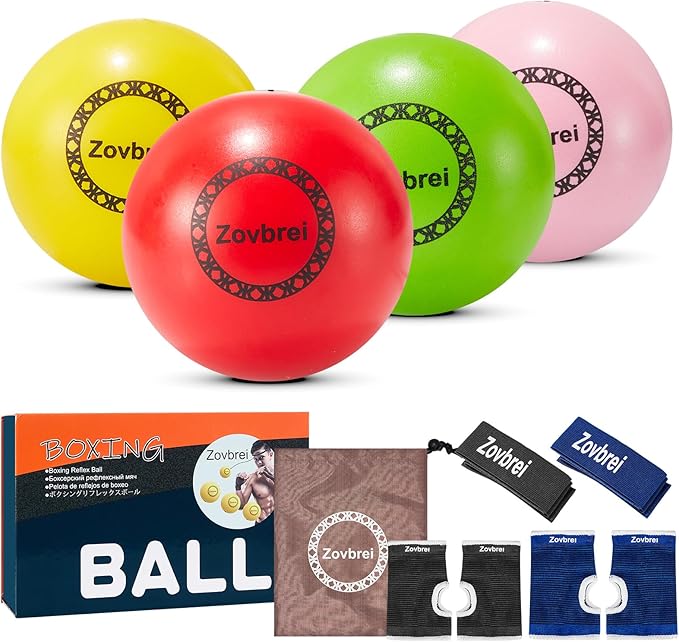 Complete Boxing Reflex Training Kit: Adjustable Headband, Inflatable Punching Balls, Speed Bag, Large & Small Gloves, Storage Bag. Improve Reaction Speed & Hand-Eye Coordination.