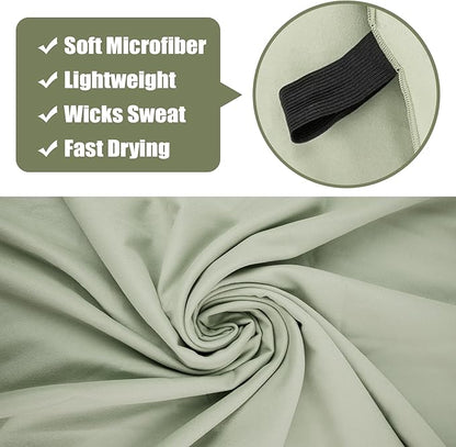 Camping Towel L Size Quick Dry Microfiber Lightweight for Beach Swimming Pool Travel Body Hot Yoga Mat Towels (Army Green, 1 Pack L)