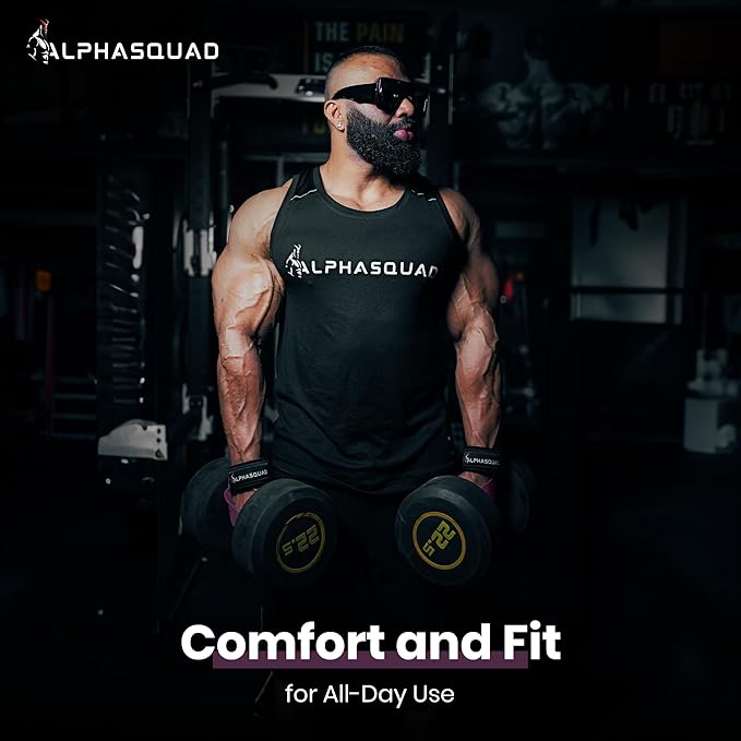 ALPHASQUAD Lifting Straps for Weightlifting – Heavy Duty Wrist Straps for Weightlifting with 7mm Thick Padded Cotton Wraps, 22.5" Long, 1.5" Wide – Deadlifts, Strength Training, Powerlifting, Men & Women