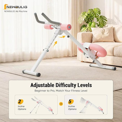 NEWBULIG Ab Machine, Abs Workout Equipment for Home Gym, Adjustable Ab Trainer Machine for Stomach Workout, Foldable Abdominal Trainer
