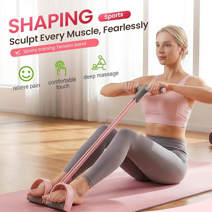 Pedal Resistance Bands with Handles, Multifunction Elastic Yoga Resistance Band, Natural Rubber Foot Pedal Resistance Bands, Stretching Workout Fitness Bands for Abdomen, Waist, Arm, Leg