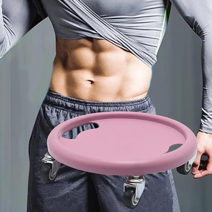 Abdominal Trainer Roller Disc, Fitness Roller Sliding Discs Ab Exerciser 4 Universal Wheels Abdominal Muscle Wheel Home Use for Men Women
