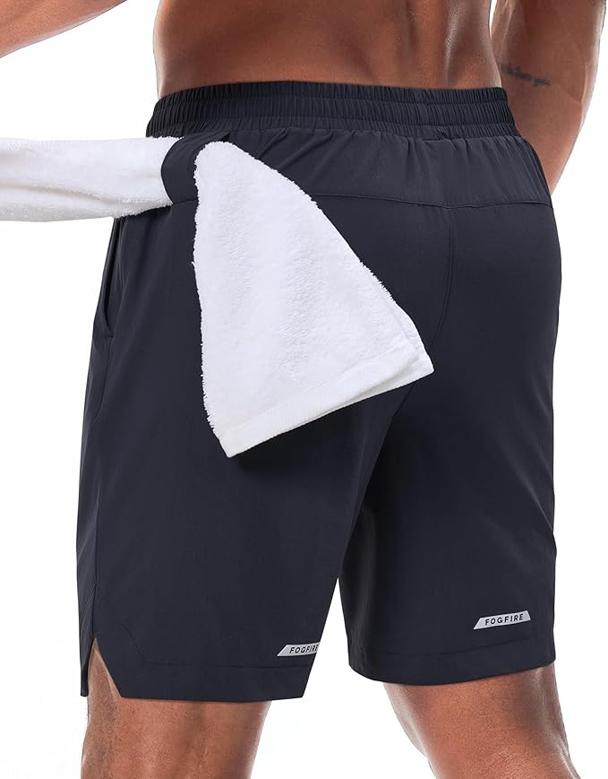 Running Shorts for Men 7 inch Inseam 2 in 1 Quick Dry Athletic Gym Workout Tennis Shorts with Phone Pockets