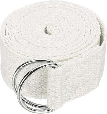 Yoga Strap for Stretching, Athletic Stretch Band with Adjustable Metal D Ring Buckle Yoga Bands