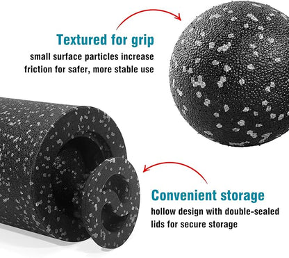 5-in-1 Foam Roller Set for Muscle Recovery – Includes Yoga Roller, Massage Ball, Peanut Ball, Cone, and Acupressure Disc – for Back, Legs, and Full Body Relief
