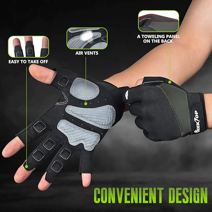 Seektop Workout Gloves for Men and Women, Weight Lifting Gloves with Full Protection, Excellent Grip, Gym, Breathable Exercise Gloves for Weightlifting, Fitness, Training