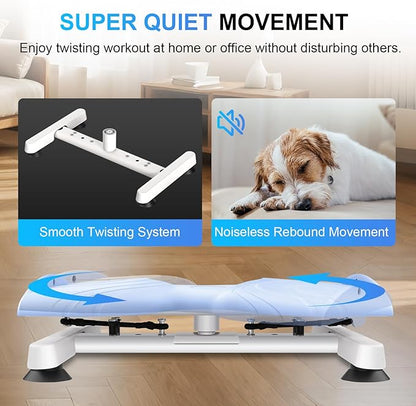 Waist Twist Machine Exercise,Ab Twist Board with Pilates Bar & Resistance Bands,Noiseless Ab Workout Machine For Women&Men Burn Fat,330 Lbs Capacity Fitness Exercise Equipment For Home.