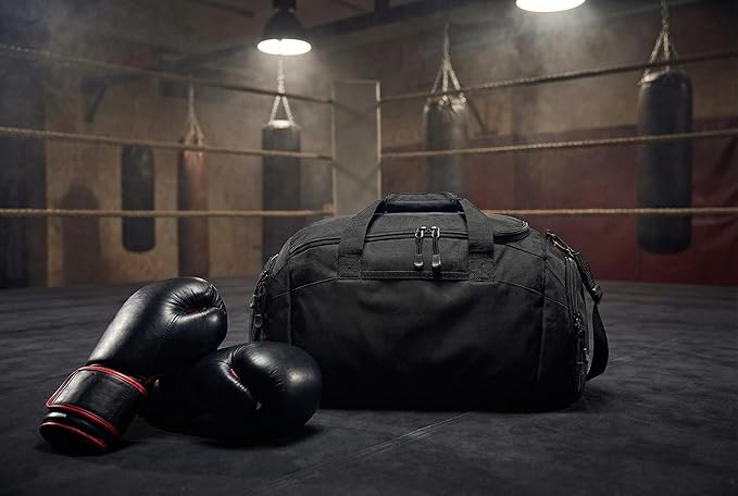Personalized Boxing Duffle Bag with Name – Durable Gym Bag for Fighters, Custom Training Gear Bag with Shoe Compartment for Gloves & Equipment