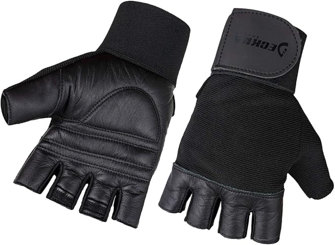 Deckra Weight Lifting Gloves Genuine Leather Padded Palm Gym Workout Fitness Gloves Built in Wrist Support Long Velcro