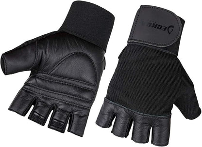Deckra Weight Lifting Gloves Genuine Leather Padded Palm Gym Workout Fitness Gloves Built in Wrist Support Long Velcro