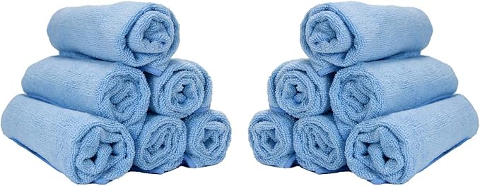Arkwright Microfiber Gym Towel - (Pack of 12) Soft Lightweight Quick Dry Hotel Quality Hand Towels, Sweat Absorbent, Perfect for Workout, Yoga, Spa, Bathroom, 15 x 24 in, Blue