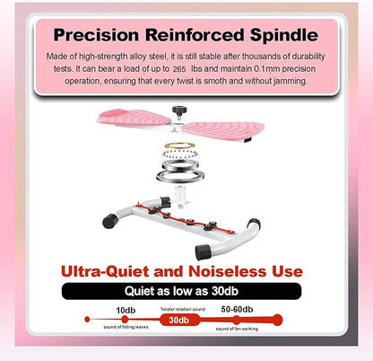 Waist Twister Machine – AB Twist Board Core & Waist Trainer with 360° Twist Disc – Abs Workout Balance Board & Full Body Toning Kit for Men & Women, Noiseless Ab Exercise