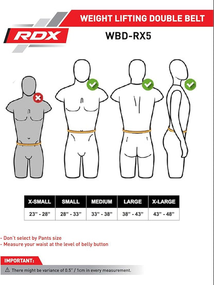 RDX RX5 Weightlifting Belt for Men & Women, Heavy Duty Powerlifting Belt with Thick EVA Foam Padding, Roller/Tension Buckle for Bodybuilding, Powerlifting, Lifting, Squat, Deadlift & Weight Training (Medium)