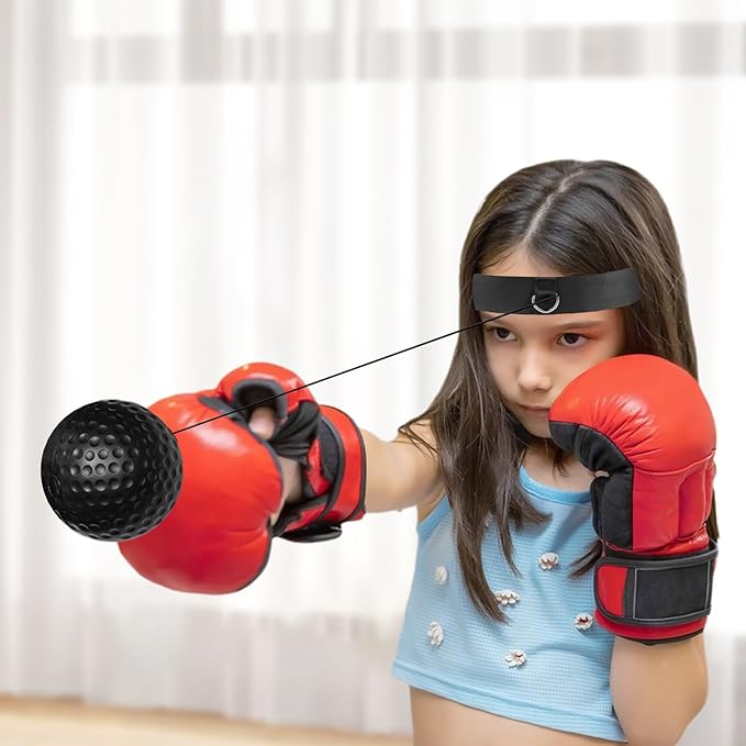 Reaction Balls Training Set - 3-Size Ball Pack, React Reflex Balls All Ages Headband, Free Cord, Child Boxing Training Headband ReactBall | Portable Fitness Reflex Ball for Home Gym Outdoor
