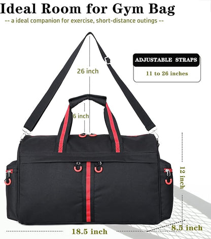Gym Bag for Women and Men 35L Small Travel Bag for Sports, Gyms and Weekend Getaway with Wet Clothes Compartments Mini Heavy Duty Duffel Bag