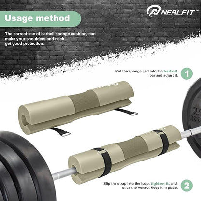 Barbell Pad Squat Pad for Squats—Squat Bar Pad—Great for Weightlifting,Lunges and Hip Thrusts—Foam Sponge Pad—Fit Standard and Olympic Bars Perfectly