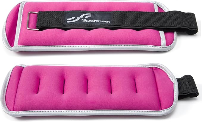 Sportneer Ankle Weights Wrist Weights Pair of 1/2/4/6/10 LBS for Men Women Kids Strength Training Wrist and Ankle Weights Set with Reflective Strips for Dancing Running Walking Fitness Workout Gym