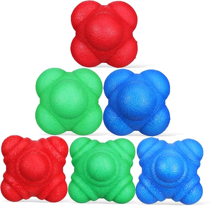 Fitness Reaction Balls 6 Pcs Hexagonal Bounce Reaction Balls Lightweight High Elasticity