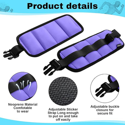 2 Pairs Ankle Wrist Weights for Land or Aquatic Exercise Aqua Cuffs Aqua Aerobics Fitness Bands for Ankle and Wrist Adjustable Weights for Swimming Pool Workout Equipment