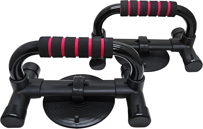Push Up Stand with Suction Cup Base for Ultimate Anti-Slip Stability, Home Gym Equipment for Men & Women, Chest Workout with Comfort Foam Grips