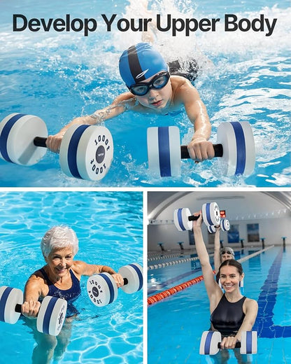 YOTTOY Water Dumbbells for Pool Exercise,Foam Aquatic Dumbbells for Water Aerobics,Resistance Training & Physical Therapy,Pool Weights for Water Workouts,Aqua Fitness,Set of 2