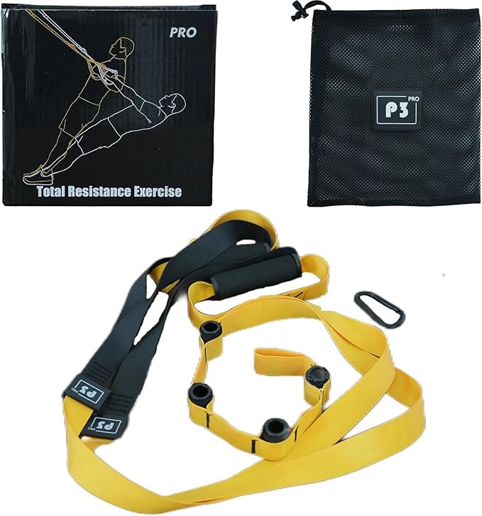 Home Suspension Training Kit – Portable Style Suspension Straps with Adjustable Bodyweight Resistance, Door Anchor & Handles for Full-Body Workouts at Home, While Traveling, or Outdoors