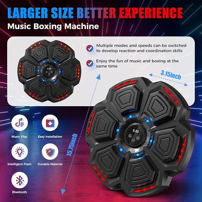 Music Boxing Machine for Adults Kids,Smart Boxing Pad Training Machine,Wall Target Punching Workout for Kids,Reflex Training Suitable for Home,Office,Gym,Fun Fitness Equipment