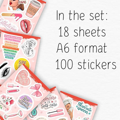 100Pcs Esthetician Stickers for Laptop, Skincare Stickers - Esthetician Party Supplies, Gifts - Gift for Women & Men