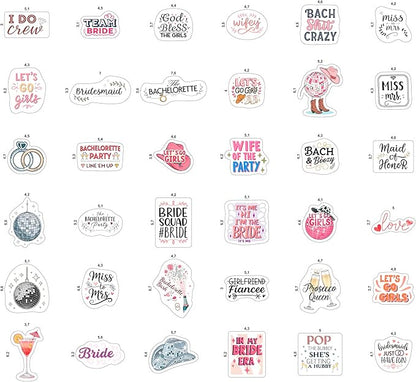 100Pcs Bachelorette Stickers for Scrapbooking, Bride Stickers for Water Bottle - Bachelorette Party Supplies - Gift for Women & Men
