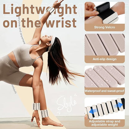 Ankle Weights Set of 2 (1 lb/2 lb Each) for Women Men Adjustable Wrist Bracelet for Home Gym Weighted Bangles Wristbands Leg Arm Weights for Walking Swimming Running Pilates Yoga Gym