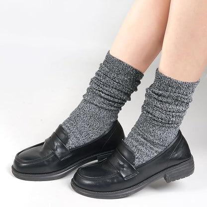 Grip Pilates Socks for Women, Yoga Slouch Socks with Grip for Barre Workout Hospital Long Scrunch Slipper Socks