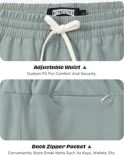 Men 2 in 1 Running Shorts with Compression Liner 5" 7" Quick Dry Workout Athletic Shorts with Pockets Towel Loop