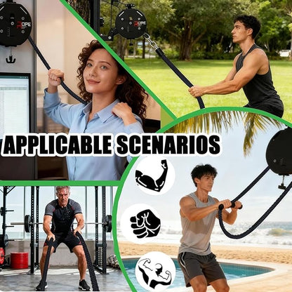 Endless Rope Trainer | Adjustable Resistance Trainer Machine | Suspension Endless Rope Pulley System| Closed-Loop Nylon Rope | Home Gym Infinity Rope for Interval Resistance Training