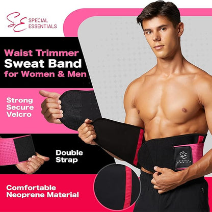 Special Essentials Waist Trainer for Women & Men Adjustable Sweat Band Waist Trimmer For Core Stability & Training Workouts