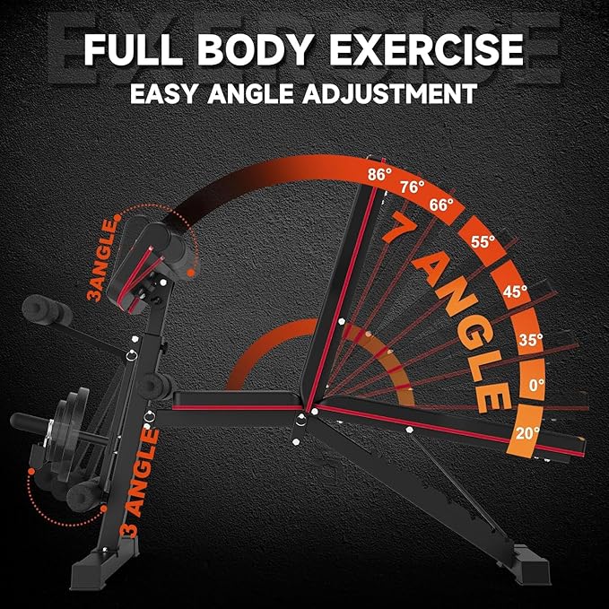 Weight Bench Press, Strength Training Adjustable Workout Benches for Full Body, Gym Benches for Incline Decline Exercise