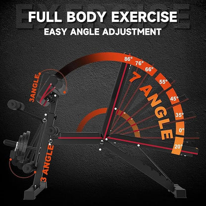 Weight Bench Press, Strength Training Adjustable Workout Benches for Full Body, Gym Benches for Incline Decline Exercise