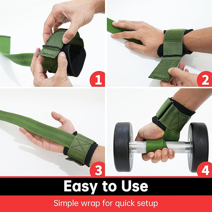 Lifting Wrist Straps for Weightlifting, Heavy Duty Wrist Straps for Deadlifts, Powerlifting, Bodybuilding and Strength Training, Secure Grip Support for Men Women 1 Pair