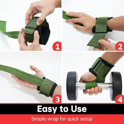 Lifting Wrist Straps for Weightlifting, Heavy Duty Wrist Straps for Deadlifts, Powerlifting, Bodybuilding and Strength Training, Secure Grip Support for Men Women 1 Pair