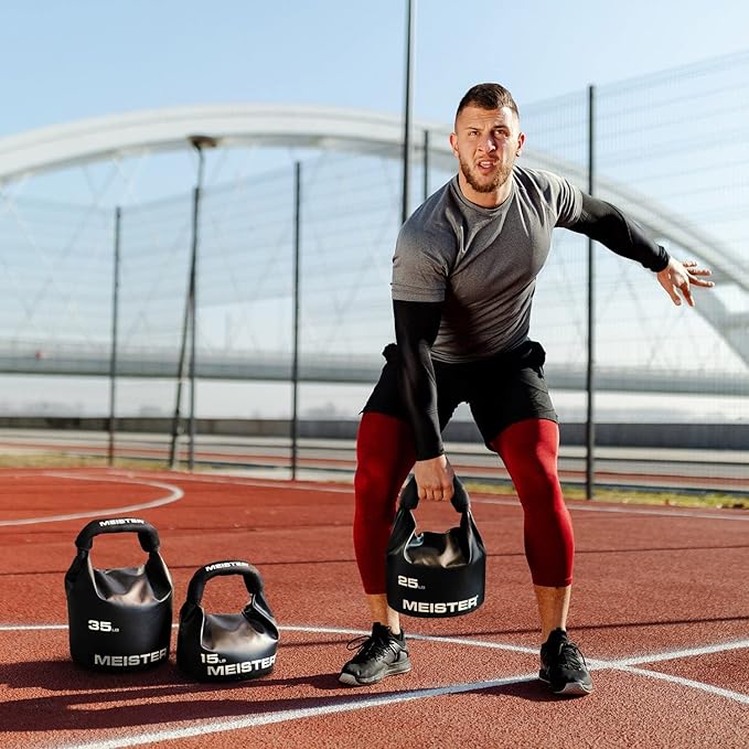 Meister BEAST Portable Sand Kettlebell - Soft Sandbag Weight - 35lb / 15.9kg - Black