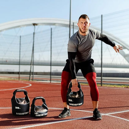 Meister BEAST Portable Sand Kettlebell - Soft Sandbag Weight - 35lb / 15.9kg - Black