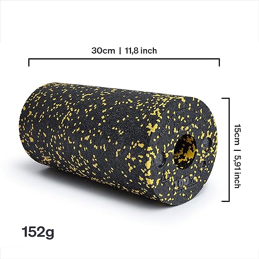 BLACKROLL - Standard Foam Roller - Myofascial Trigger Point Release, Back Massage, Perfect for Yoga, Home Workouts, Muscle Recovery, Black/Yellow